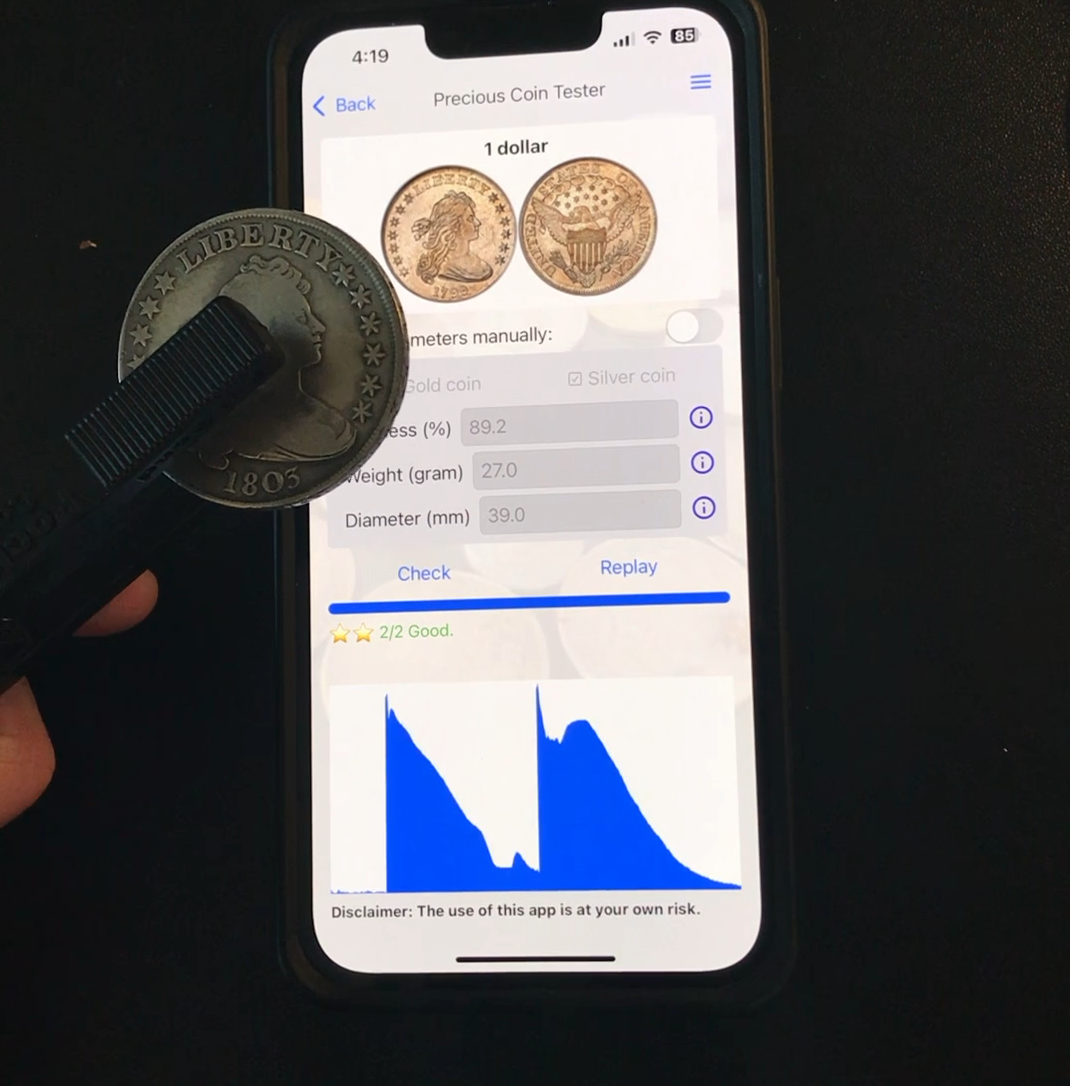 Test results with Precious Coin Tester